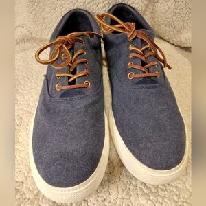 Polo Ralph Lauren Vaughn Mens Sneakers Blue Canvas Lace Up Shoes Size 14 D